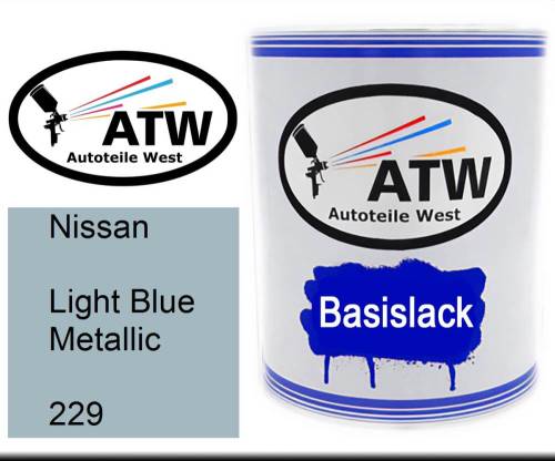 Nissan, Light Blue Metallic, 229: 1L Lackdose, von ATW Autoteile West.